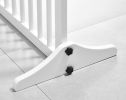 White Freestanding Wooden Pet Gate | Length Adjustable with Lockable Door | 3 Panels | Ideal for Home with Pets